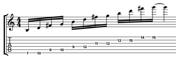 Arpège M7 en 2 notes par corde 5 arpegeM7ParLaTierce 1