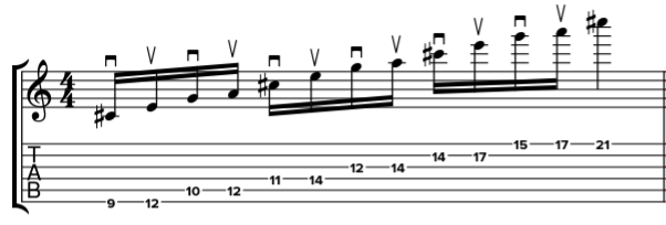 arpege dominante 2 notes par corde par la tierce