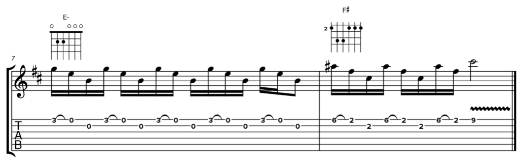 Les triades sur 2 cordes 27 solo guitare 1 04