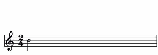 Notation de la blanche sur une portée