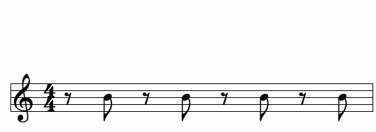 Notation d'un contretemps : notes sur les croches "et"