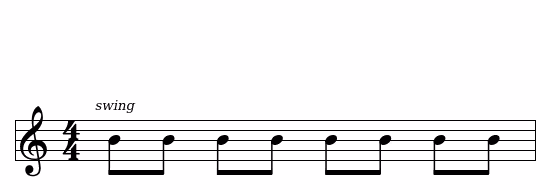 Notation de croches avec l'indication "swing"