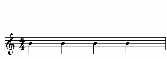 Notation de noires sur une portée