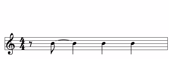 Notation d'une syncope : note liée depuis le contretemps vers le temps fort
