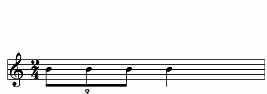Notation d'un triolet de croches avec le chiffre 3