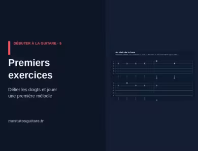 Débuter à la guitare : 5 – Premiers exercices des deux mains