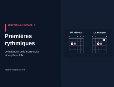 Débuter à la guitare : 8 – Premières rythmiques au médiator