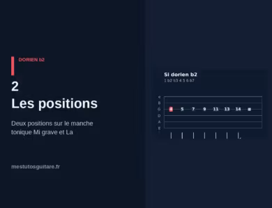 Le dorien ♭2 à la guitare : 2 – les positions sur le manche