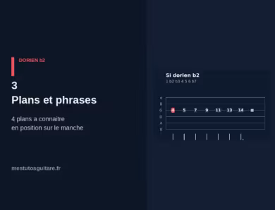 Le dorien ♭2 à la guitare : 3 – les plans et phrases à connaître