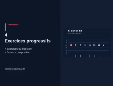 Le dorien ♭2 à la guitare : 4 – exercices progressifs