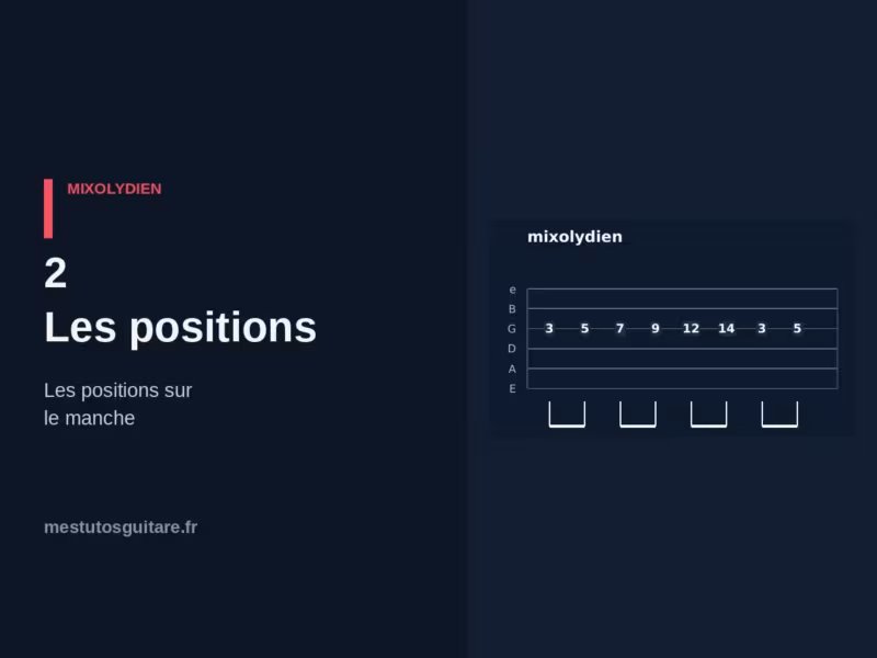 La pentatonique modale Mixolydien à la guitare : 2 – les positions sur le manche