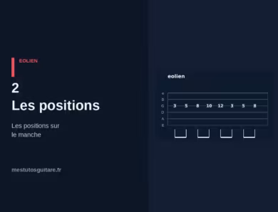 La pentatonique modale Éolien à la guitare : 2 – les positions sur le manche