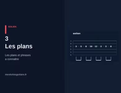 La pentatonique modale Éolien à la guitare : 3 – les plans et phrases à connaître