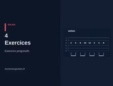 La pentatonique modale Éolien à la guitare : 4 – exercices progressifs