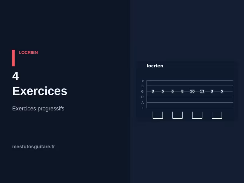 La pentatonique modale Locrien à la guitare : 4 – exercices progressifs