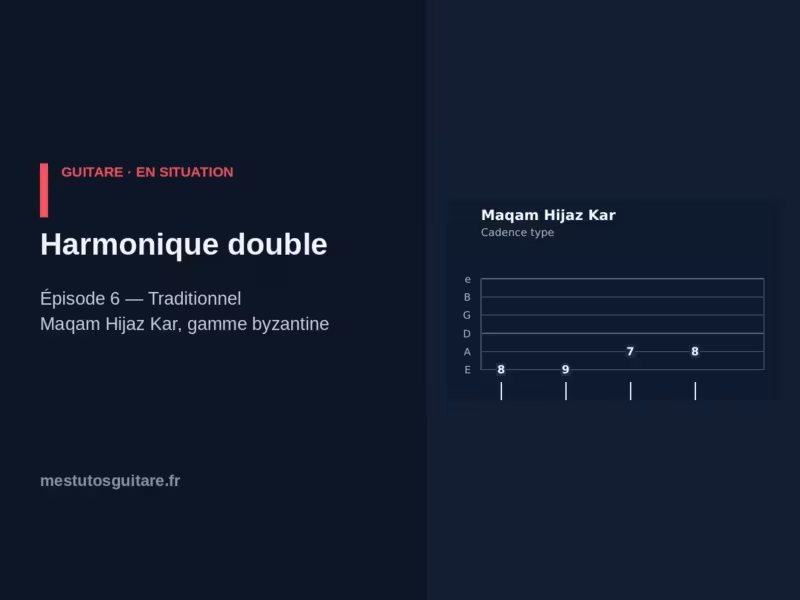 La gamme harmonique double à la guitare : 6 – en situation (traditionnel)